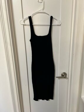 Wilfred Black Ribbed Midi Tank Dress